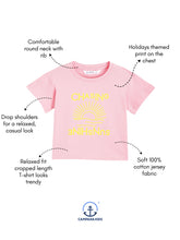 Load image into Gallery viewer, Campana Girls Zuri Drop Shoulder Half Sleeves T-Shirt - Sunshine Print - Pink