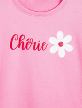 Load image into Gallery viewer, Campana Girls Pure Cotton Drop Shoulder Typography Print T-Shirt - Pink