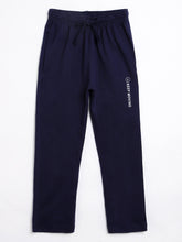 Load image into Gallery viewer, Campana Boys Andy 100% Cotton Jersey Track Pants - Keep Moving Print - Navy Blue