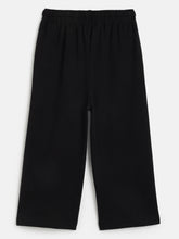 Load image into Gallery viewer, Campana Girls Venus Pure Cotton Wide Track Pants - Black