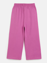 Load image into Gallery viewer, Campana Girls Venus Pure Cotton Wide Track Pants - Dark Pink