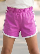 Load image into Gallery viewer, Campana Girls Pure Cotton Contrast Detail Solid Shorts - Dark Pink