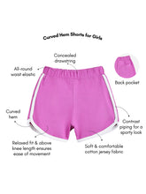 Load image into Gallery viewer, Campana Girls Pure Cotton Contrast Detail Solid Shorts - Dark Pink