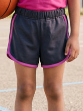Load image into Gallery viewer, Campana Girls Pure Cotton Contrast Detail Solid Shorts - Smoky Grey