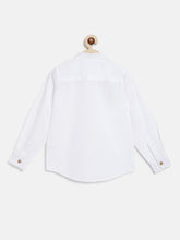 Load image into Gallery viewer, Campana Boys Jon Long Sleeve Cotton - Linen Shirt - White