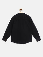 Load image into Gallery viewer, Campana Boys Jon Full Sleeve Cotton - Linen Shirt - Black