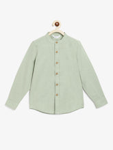 Load image into Gallery viewer, Campana Boys Jon Full Sleeve Cotton - Linen Shirt - Sage Green