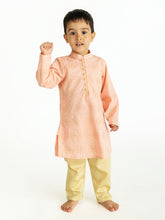 Load image into Gallery viewer, Campana Boys Mehul Kurta Set - Khari Print - Pink & Gold