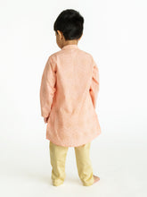 Load image into Gallery viewer, Campana Boys Mehul Kurta Set - Khari Print - Pink & Gold