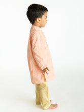 Load image into Gallery viewer, Campana Boys Mehul Kurta Set - Khari Print - Pink & Gold