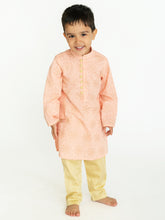 Load image into Gallery viewer, Campana Boys Mehul Kurta Set - Khari Print - Pink & Gold