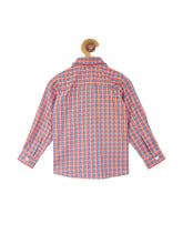 Load image into Gallery viewer, Campana Boys Full-Sleeves Check Shirt - Orange & Blue (CK13218)