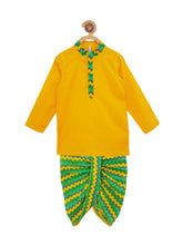 Load image into Gallery viewer, Campana Boys Dhoti Kurta Set - Yellow + Green (CK15937)