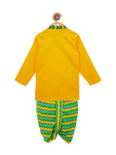 Load image into Gallery viewer, Campana Boys Dhoti Kurta Set - Yellow + Green (CK15937)