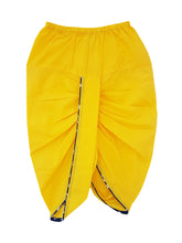 Load image into Gallery viewer, Campana Boys Block Print Dhoti Kurta Set - Yellow & Indigo