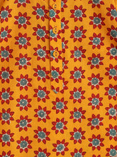 Load image into Gallery viewer, Campana Boys Bansi Dhoti Kurta Set - Flower Doodle Print - Mustard & Maroon
