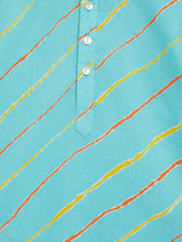 Load image into Gallery viewer, Campana Boys Bansi Dhoti Kurta Set - Leheriya Print - Blue & Yellow