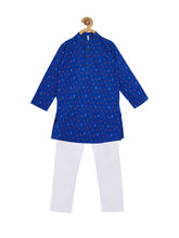 Load image into Gallery viewer, Campana Boys Airplane Print Kurta Pyjama Set - Royal Blue & White
