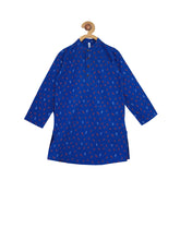 Load image into Gallery viewer, Campana Boys Airplane Print Kurta Pyjama Set - Royal Blue & White