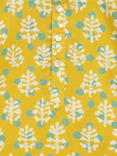 Load image into Gallery viewer, Campana Boys Mrinal Kurta Pyjama Set - Block Print - Mustard & White