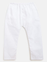 Load image into Gallery viewer, Campana Boys Mrinal Kurta Pyjama Set - Leaf Print - Red and White