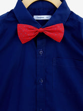 Load image into Gallery viewer, Campana Boys Shirt with Bowtie - Navy