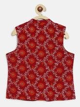 Load image into Gallery viewer, Campana Boys Nishant Kurta Set with Jacket - Jacquard Print - Maroon and Gold