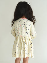 Load image into Gallery viewer, Campana Girls Asmira Swing Dress - Little Hearts Print - White & Navy