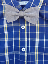 Load image into Gallery viewer, Campana Boys Half Sleeve Shirt with Bowtie - Navy Check (CK25026)