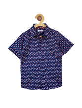 Load image into Gallery viewer, Campana Boys Navy Shirt - Shark Print