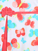 Load image into Gallery viewer, Campana Girls Jackie Front Pleat Dress - Butterflies Print - White & Peach