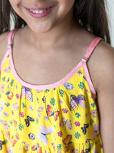 Load image into Gallery viewer, Campana Girls Julia Strappy Dress - Butterflies Print - Yellow