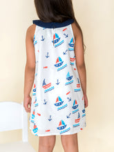 Load image into Gallery viewer, Campana Girls Round Neck Shift Dress - Nautical Print (CK26711)