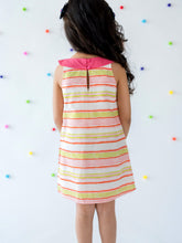 Load image into Gallery viewer, Campana Girls Joni Striped Cotton Dress - Pink & Green