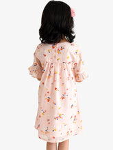 Load image into Gallery viewer, Campana Girls Ashley Frilly Sleeve Dress - Flower Scatter Print - Pink & Multicolour