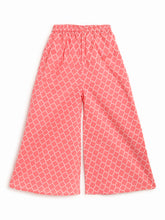 Load image into Gallery viewer, Campana Girls Anusuya Kurta-Palazzo Set - Floral Trellis Print - Lime Green and Pink