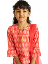 Load image into Gallery viewer, Campana Girls Mahreen Sharara Set - Paisley Motif - Red