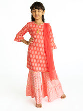 Load image into Gallery viewer, Campana Girls Mahreen Sharara Set - Paisley Motif - Red
