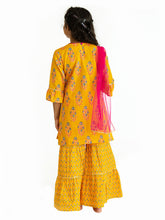 Load image into Gallery viewer, Campana Girls Mahreen Sharara Set - Boota Block Print - Yellow