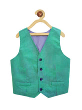 Load image into Gallery viewer, Campana Boys Waistcoat - Green Pinstripe