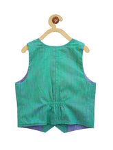 Load image into Gallery viewer, Campana Boys Waistcoat - Green Pinstripe