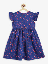 Load image into Gallery viewer, Campana Girls Ruby Crossover Style Dress - Baby Flower Print - Navy & Pink