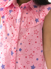 Load image into Gallery viewer, Campana Girls Nicole Shirt Style Tunic Dress - Galaxy Print - Pink