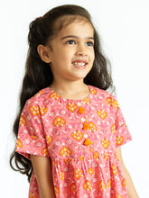 Load image into Gallery viewer, Campana Girls Zoe Dress - Mughal Jaali Print - Pink & Orange
