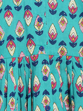 Load image into Gallery viewer, Campana Girls Asmi Dhoti Set - Flower Bud Print - Teal & Ink Blue