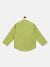 Load image into Gallery viewer, Campana Boys Amias Popover Shirt - Solid Textured - Lime Green