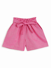 Load image into Gallery viewer, Campana Girls Luna Solid Shorts - Deep Pink Chambray
