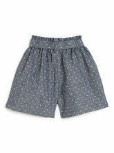 Load image into Gallery viewer, Campana Girls Luna Printed Shorts - Navy Polka Dot Chambray