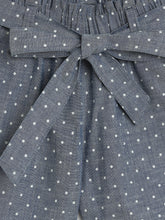 Load image into Gallery viewer, Campana Girls Luna Printed Shorts - Navy Polka Dot Chambray