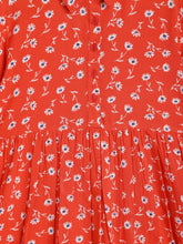 Load image into Gallery viewer, Campana Girls Ava Button Down Dress - Happy Flower Print - Red & White